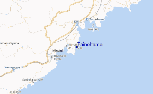 mapa de localização de Tainohama