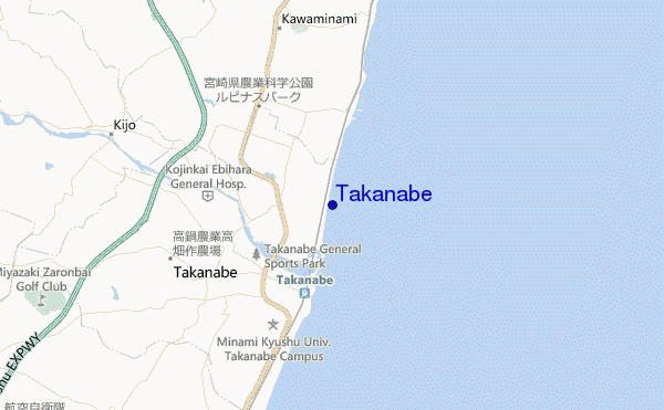 mapa de localização de Takanabe