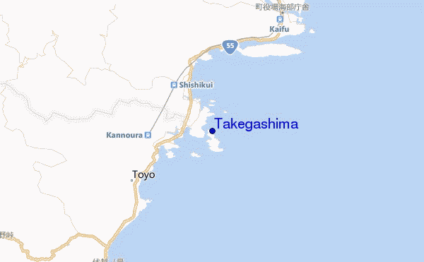 mapa de localização de Takegashima