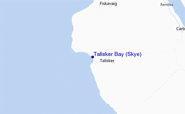 mapa de localização de Talisker Bay (Skye)