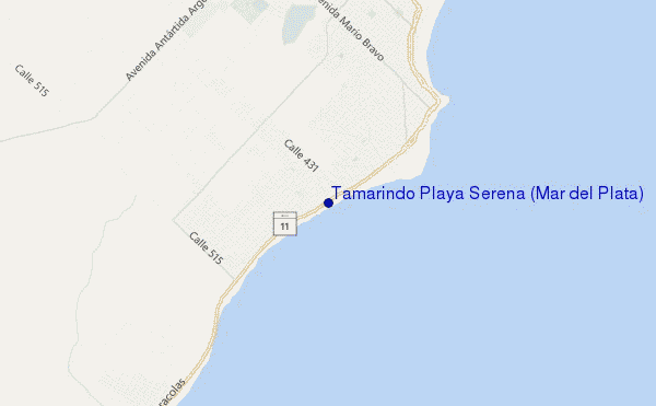 mapa de localização de Tamarindo Playa Serena (Mar del Plata)