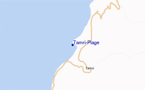 mapa de localização de Tamri-Plage