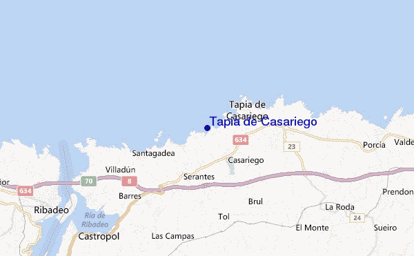 mapa de localização de Tapia de Casariego