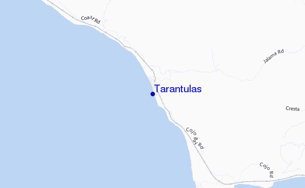 mapa de localização de Tarantulas