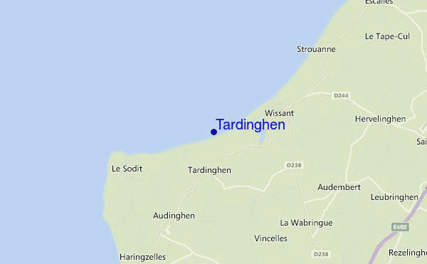 mapa de localização de Tardinghen