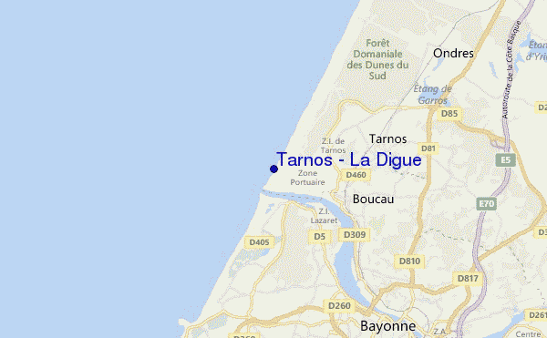 mapa de localização de Tarnos - La Digue