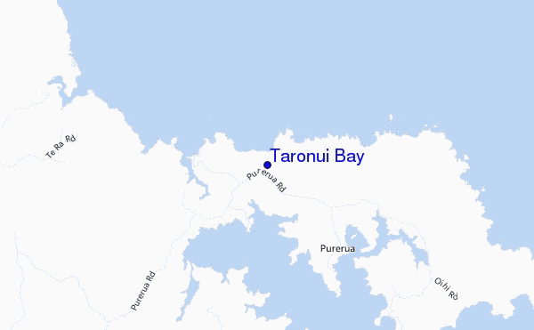 mapa de localização de Taronui Bay