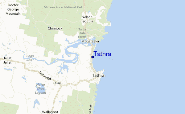 mapa de localização de Tathra