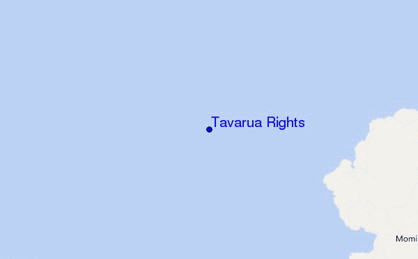 mapa de localização de Tavarua Rights