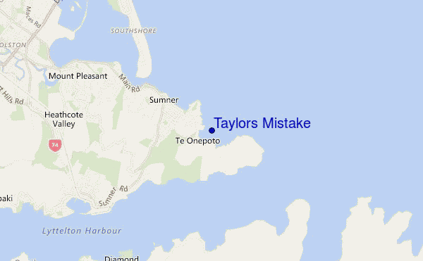 mapa de localização de Taylors Mistake
