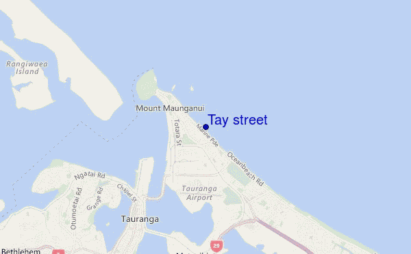 mapa de localização de Tay street