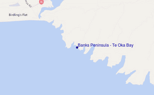 mapa de localização de Banks Peninsula - Te Oka Bay