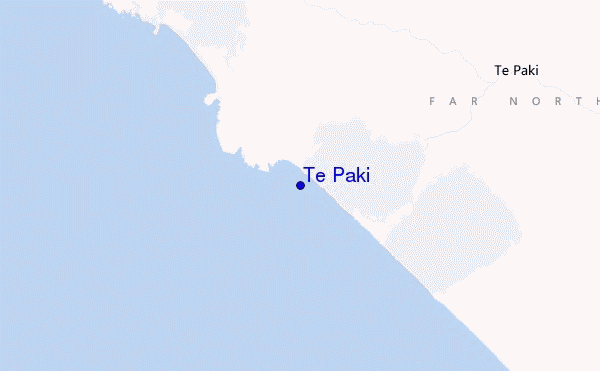 mapa de localização de Te Paki