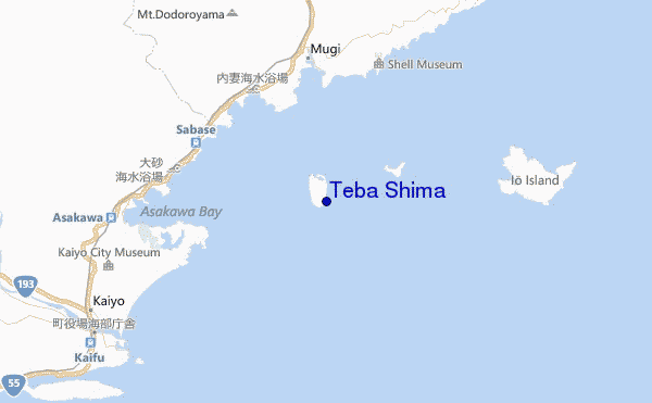 mapa de localização de Teba Shima