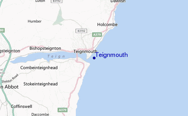 mapa de localização de Teignmouth