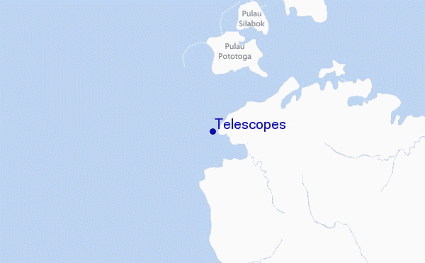 mapa de localização de Telescopes