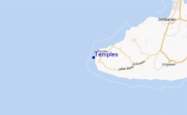 mapa de localização de Temples