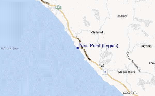 mapa de localização de Teris Point (Lygias)