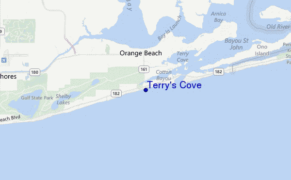 mapa de localização de Terry s Cove