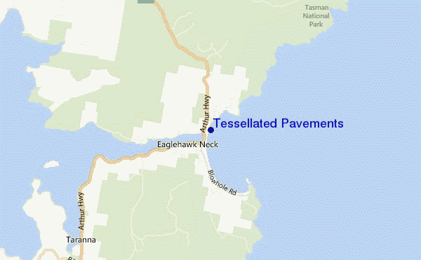 mapa de localização de Tessellated Pavements