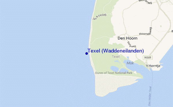 mapa de localização de Texel (Waddeneilanden)