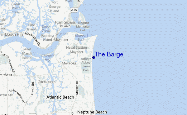 mapa de localização de The Barge