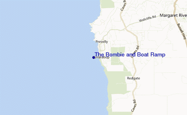 mapa de localização de The Bombie and Boat Ramp
