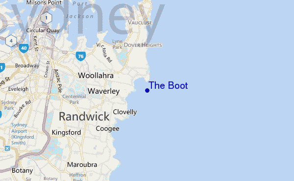 mapa de localização de The Boot
