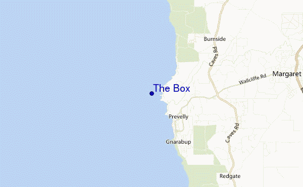 mapa de localização de The Box