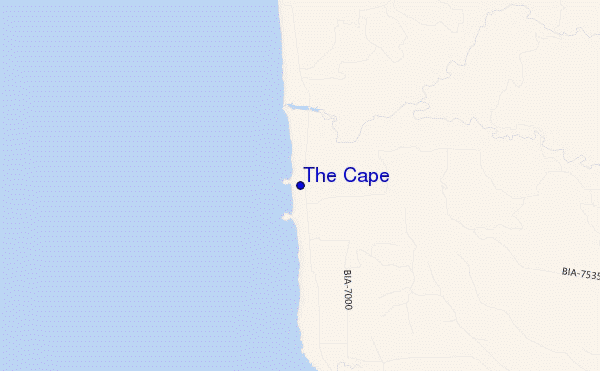mapa de localização de The Cape