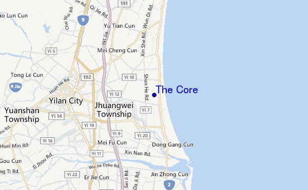 mapa de localização de The Core