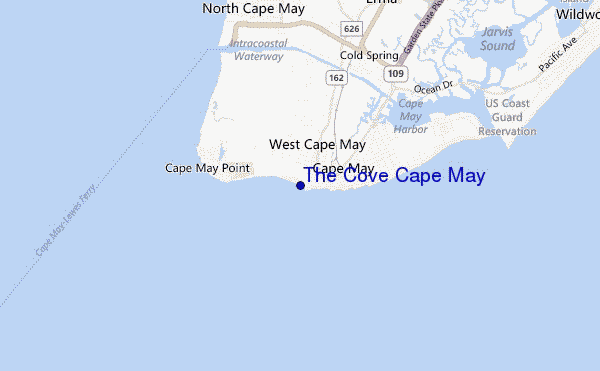 mapa de localização de The Cove Cape May
