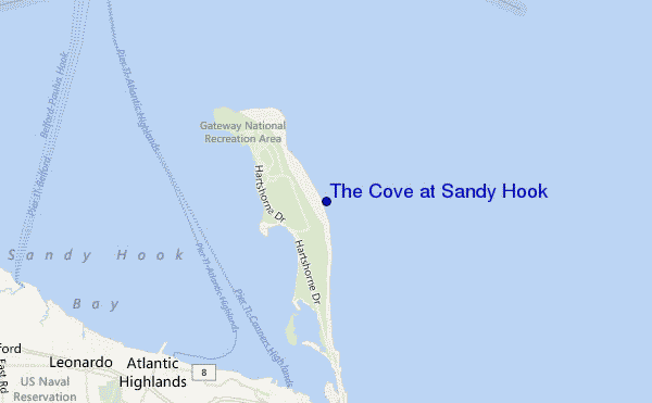 mapa de localização de The Cove at Sandy Hook