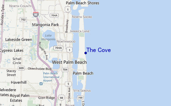 mapa de localização de The Cove