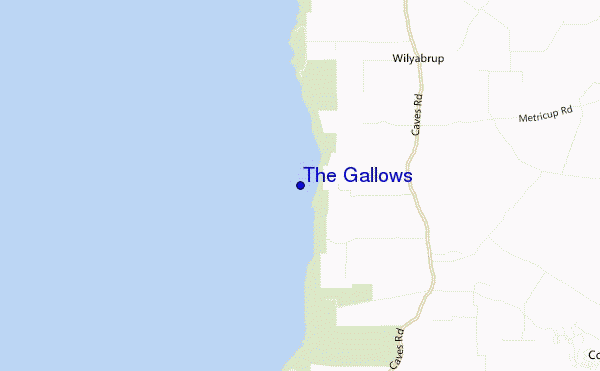 mapa de localização de The Gallows