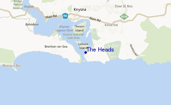 mapa de localização de The Heads