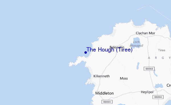 mapa de localização de The Hough (Tiree)