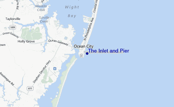 mapa de localização de The Inlet and Pier