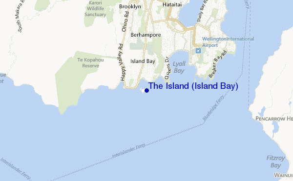 mapa de localização de The Island (Island Bay)