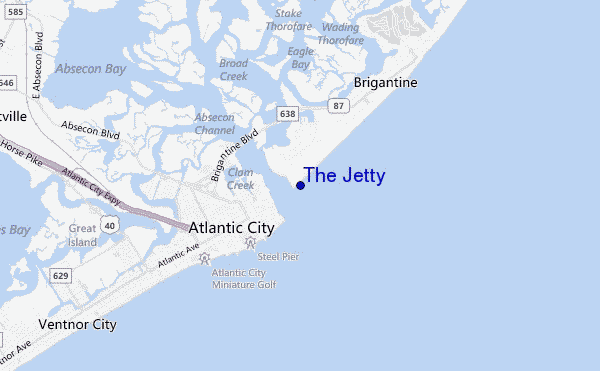 mapa de localização de The Jetty