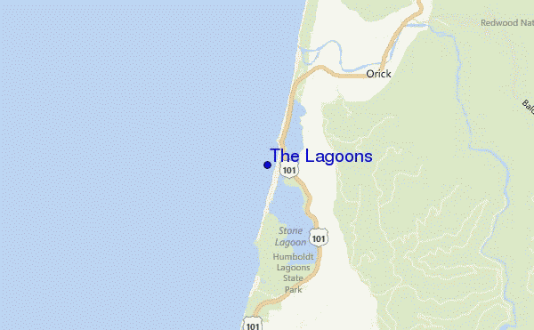 mapa de localização de The Lagoons