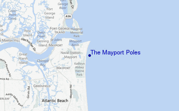mapa de localização de The Mayport Poles