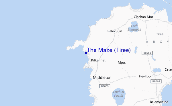 mapa de localização de The Maze (Tiree)