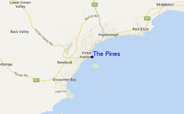 mapa de localização de The Pines