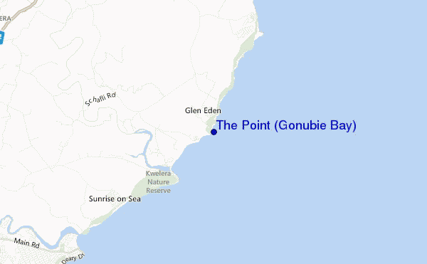 mapa de localização de The Point (Gonubie Bay)