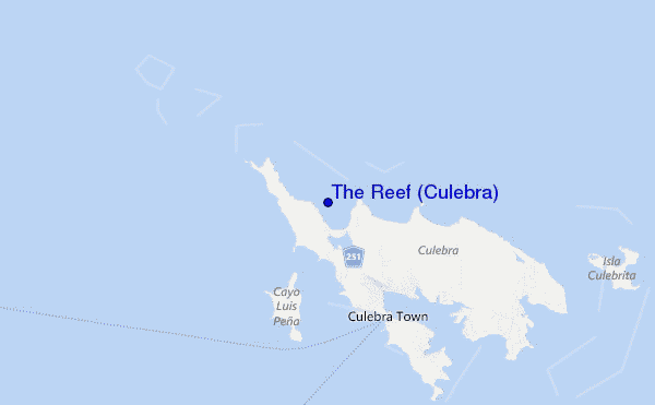 mapa de localização de The Reef (Culebra)