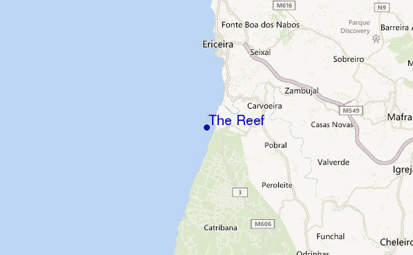 mapa de localização de The Reef