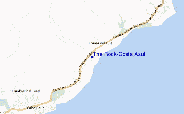 mapa de localização de The Rock-Costa Azul