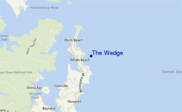 mapa de localização de The Wedge