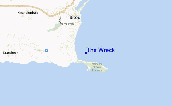 mapa de localização de The Wreck